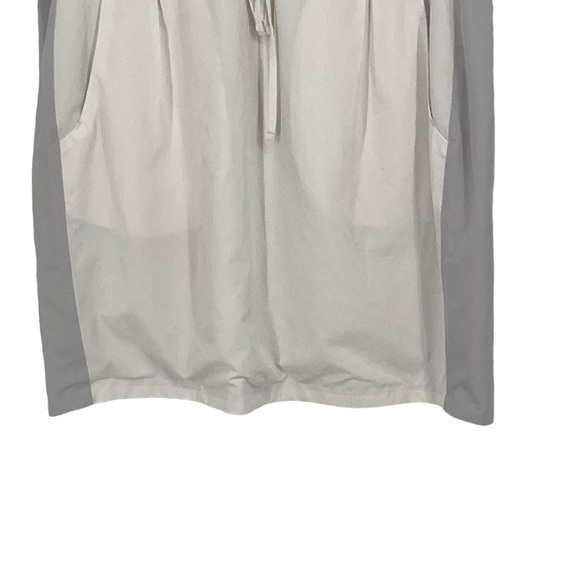 Womens Athleta Size Small Gray/White Zoe Sport Drawstring Waist Sleeveless Dress - Picture 4 of 9